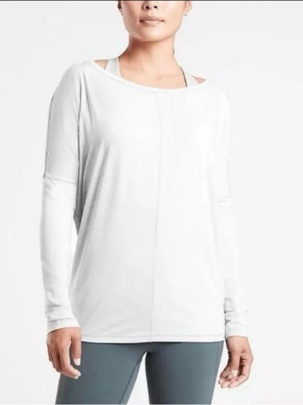 Athleta NWT White Long-Sleeve Essence Flow Top Size XS